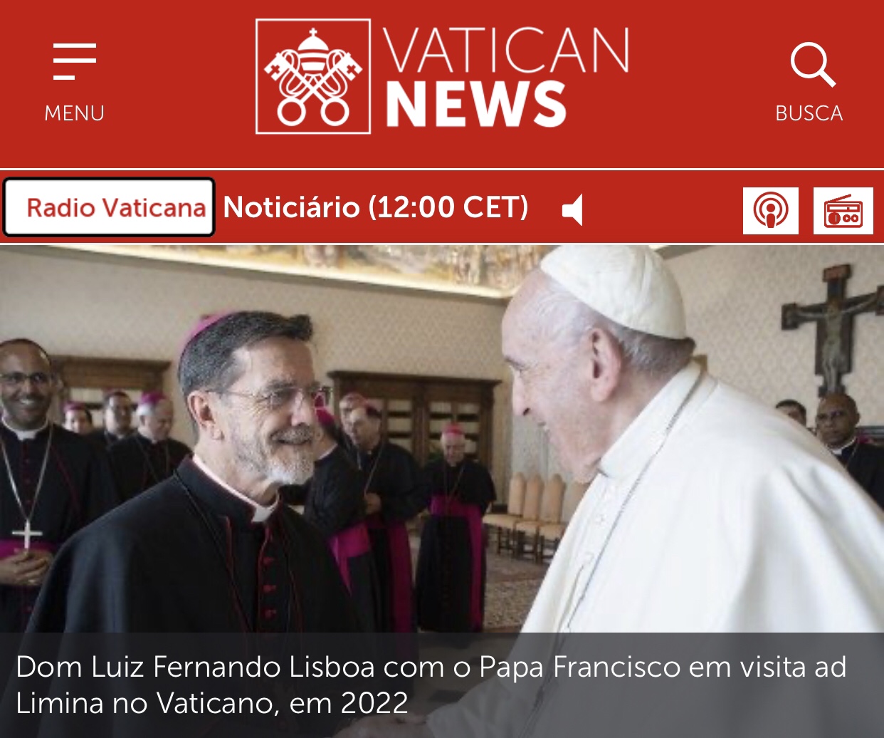 Bispo de Cachoeiro é destaque no site do Vaticano no Brasil 